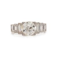 ANTIQUE, PLATINUM AND DIAMOND RING