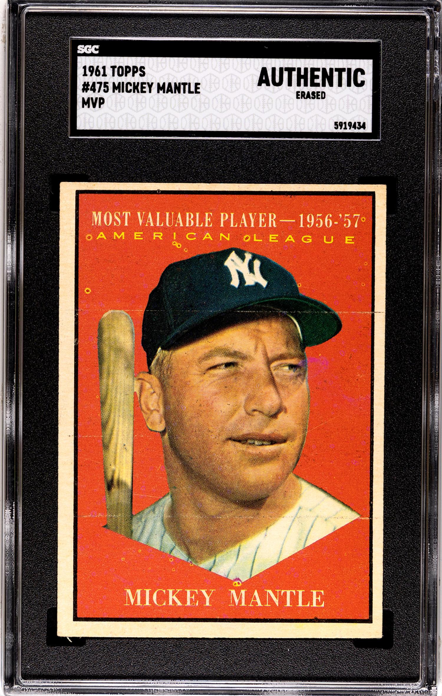A Complete Set Of 1961 Topps Baseball Cards (587/587) including SGC Graded Mickey Mantle Cards