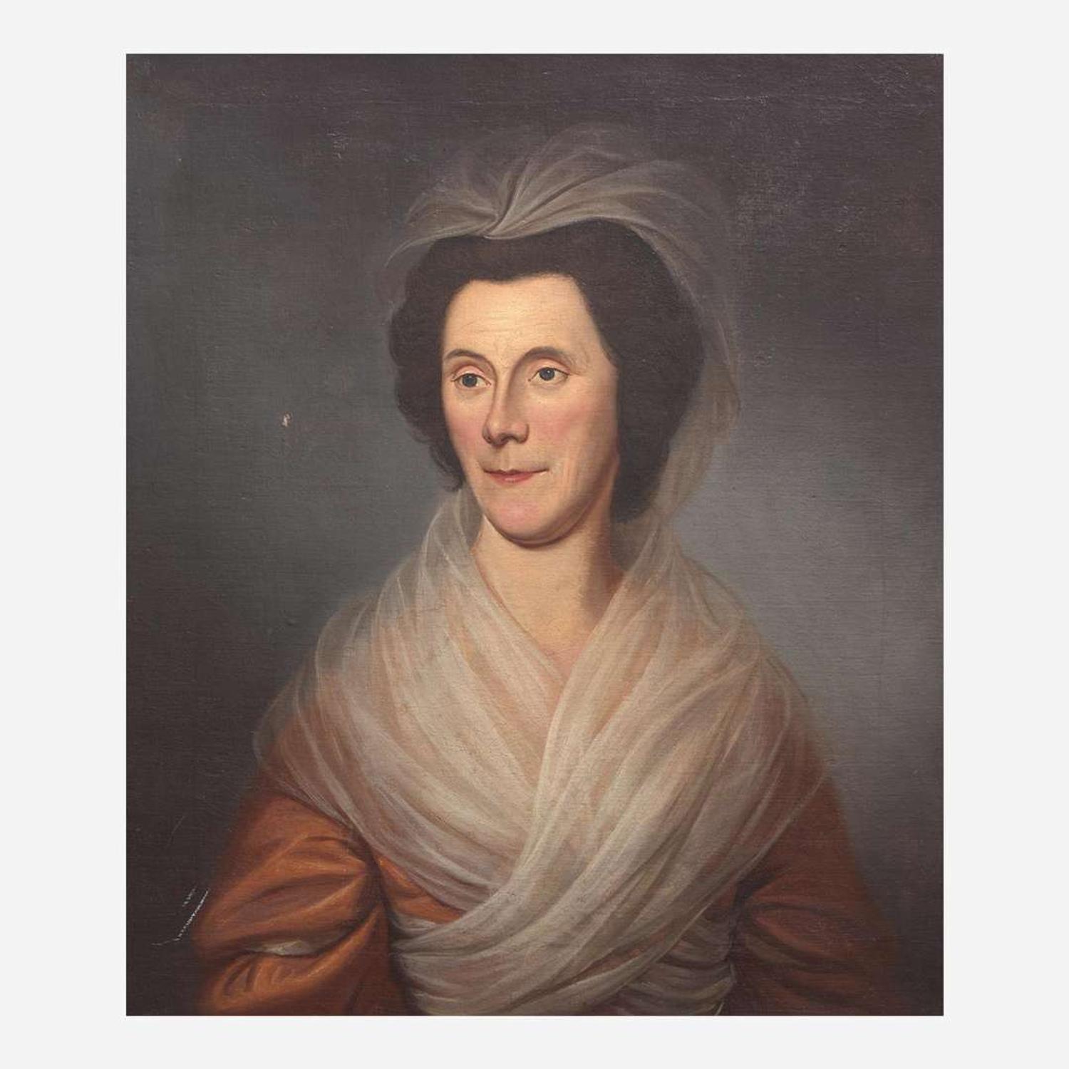 Attributed to Charles Willson Peale (1741-1827) Portrait of Esther Bowes Cox (1740-1814), 1792-1793