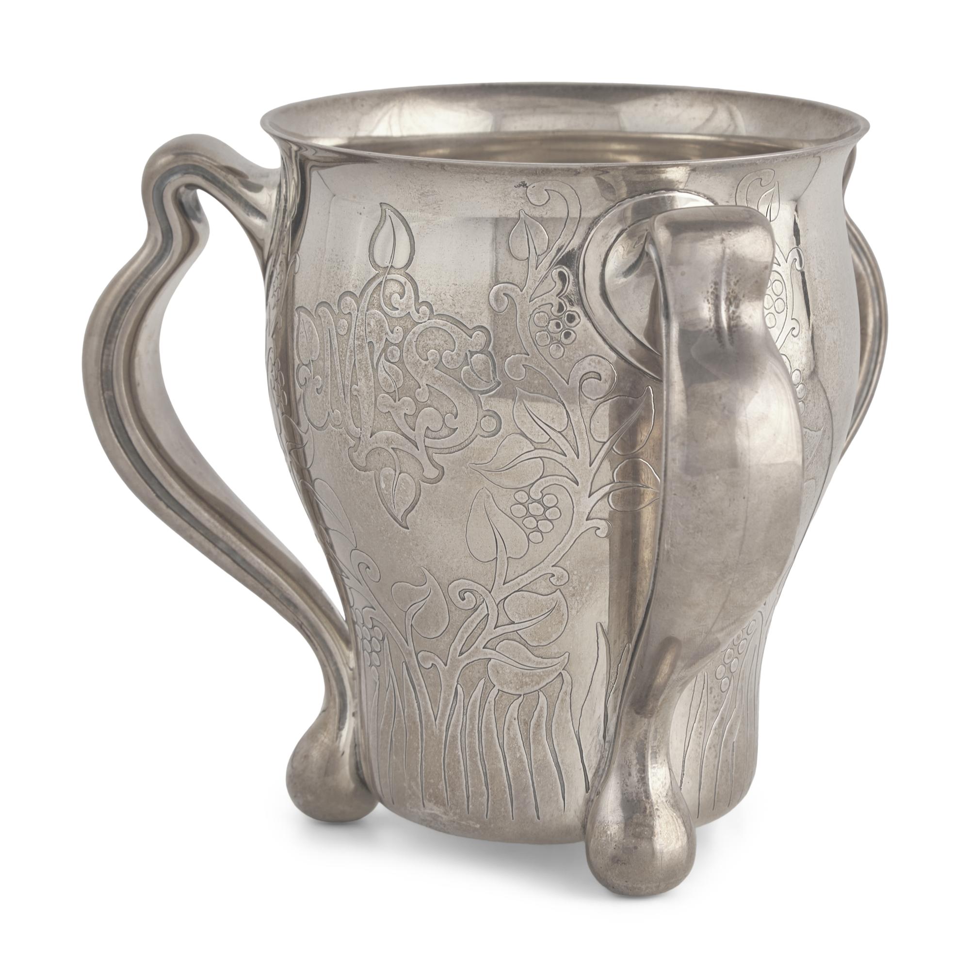 An Art Nouveau Three-Handled Sterling Silver Loving Cup, Tiffany & Co., New York, NY, Circa 1910