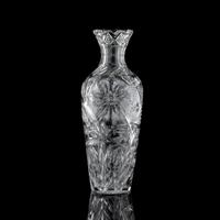 A Brilliant-Period Cut Glass Vase with Flowers, Possibly by W.C. Anderson or Strauss