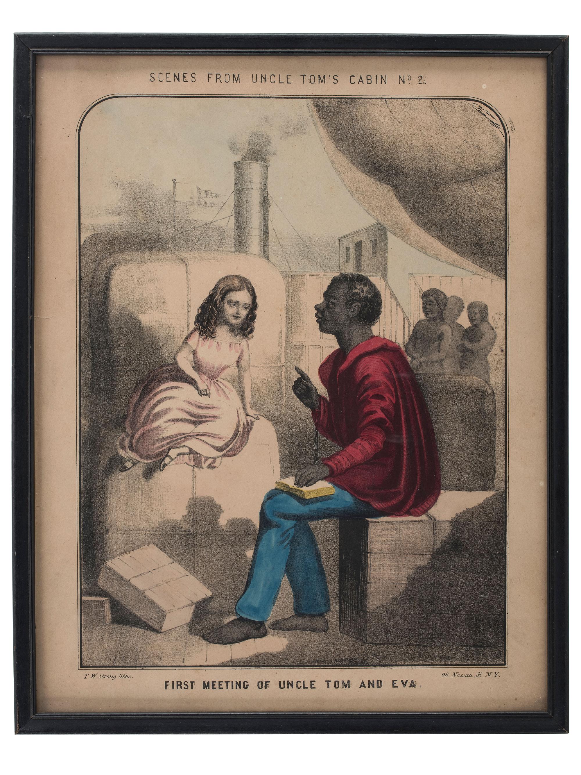 [THEATER]. STRONG, T.W., lithographer. Scenes from uncle Tom's Cabin No. 2. First Meeting of Uncle Tom and Eva.