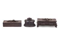 Three Black Forest Carved Boxes