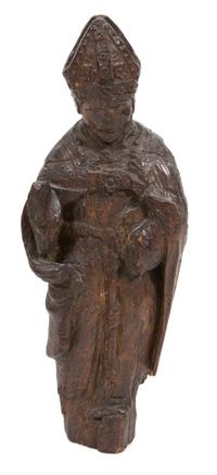 A Continental Carved Oak Figure of a Saint Height 18 inches. — 18TH CENTURY