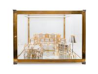 A Yossi Swed Partial Gilt Silver Couch Hannukah Menorah