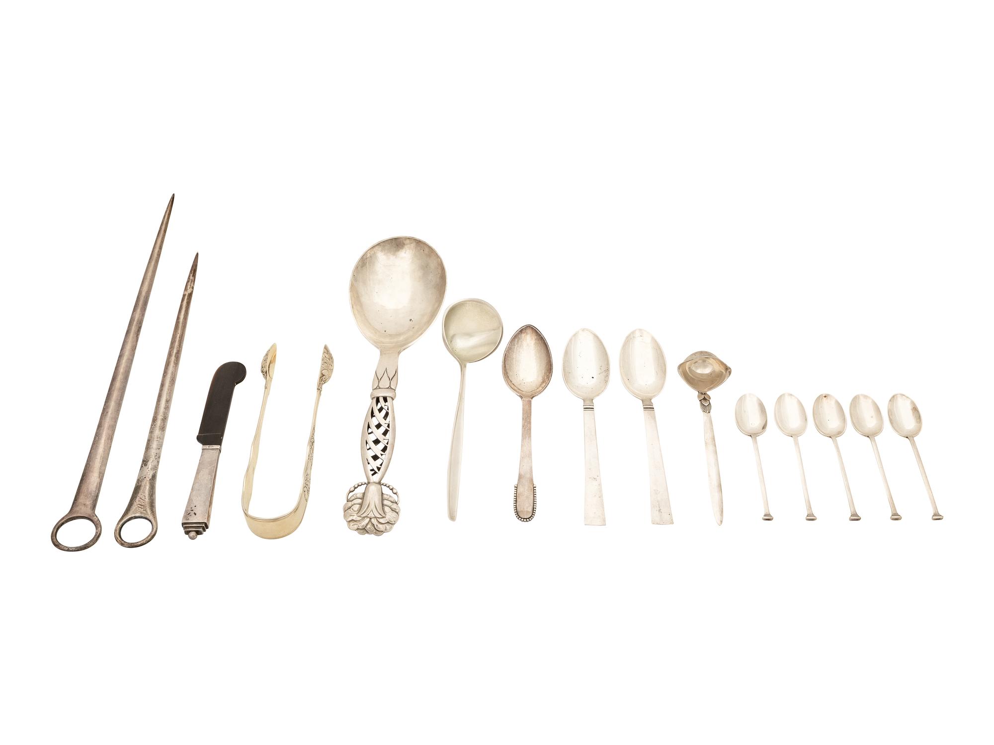 A Group of Georg Jensen and Other Silver Table Articles