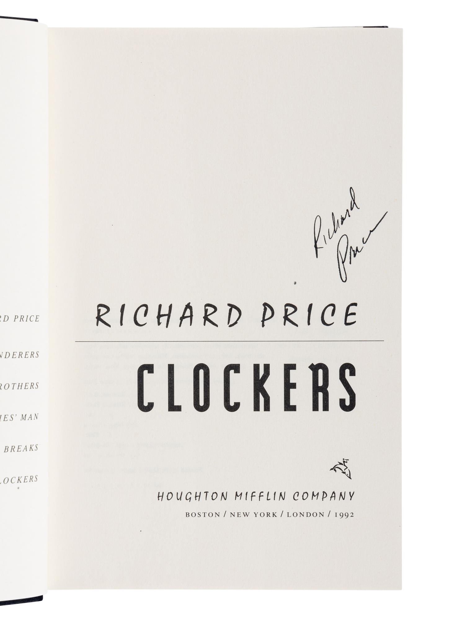 PRICE, Richard (b. 1949). A group of 5 works by Price, ALL FIRST EDITIONS, ALL SIGNED OR INSCRIBED, comprising: