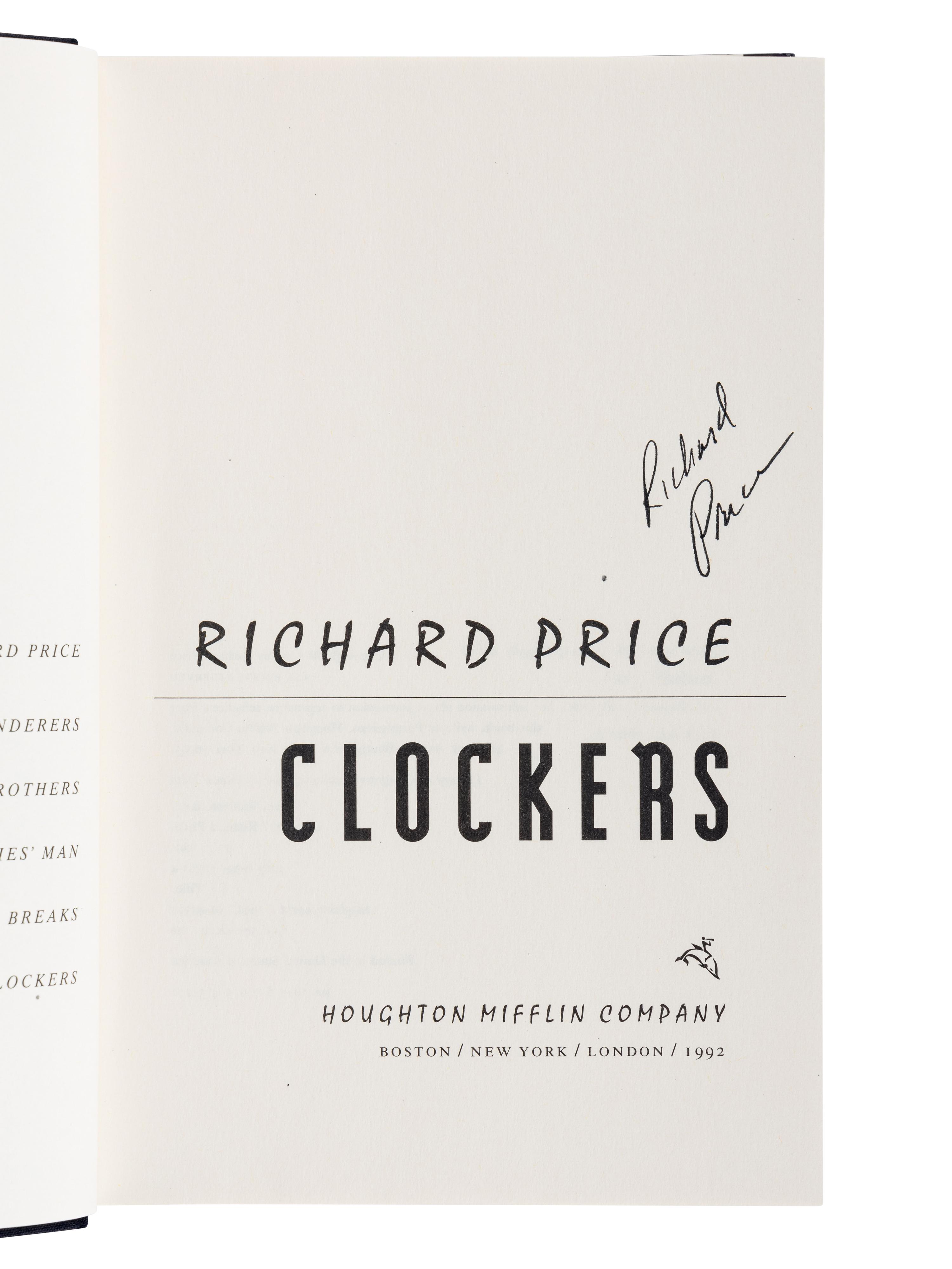 PRICE, Richard (b. 1949). A group of 5 works by Price, ALL FIRST EDITIONS, ALL SIGNED OR INSCRIBED, comprising: