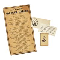 [Lincoln, Abraham] Group of Three Items
