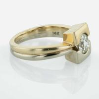 A 14K Two-Tone Diamond Ring