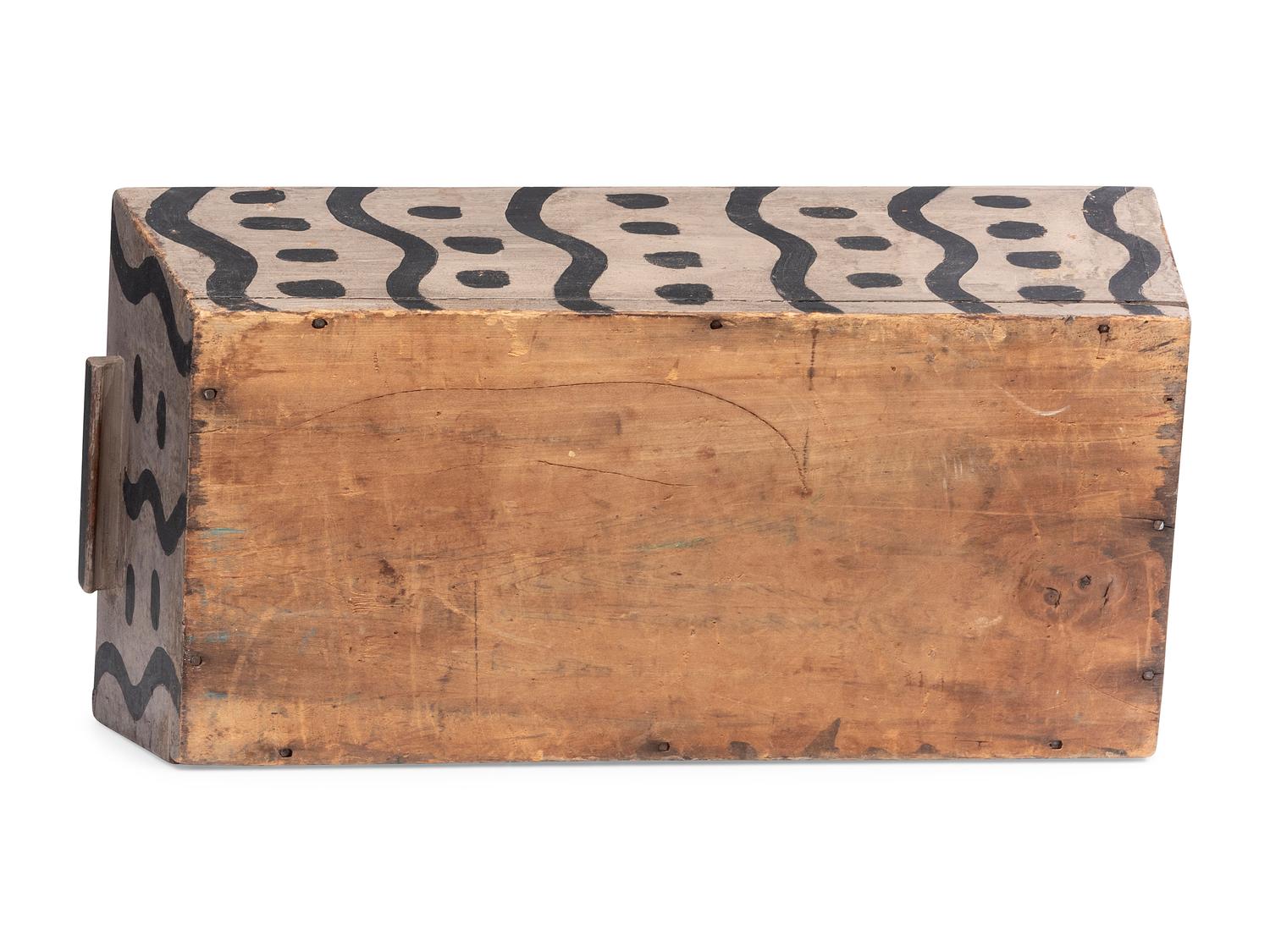 An African American Painted Poplar Covered Dough Box