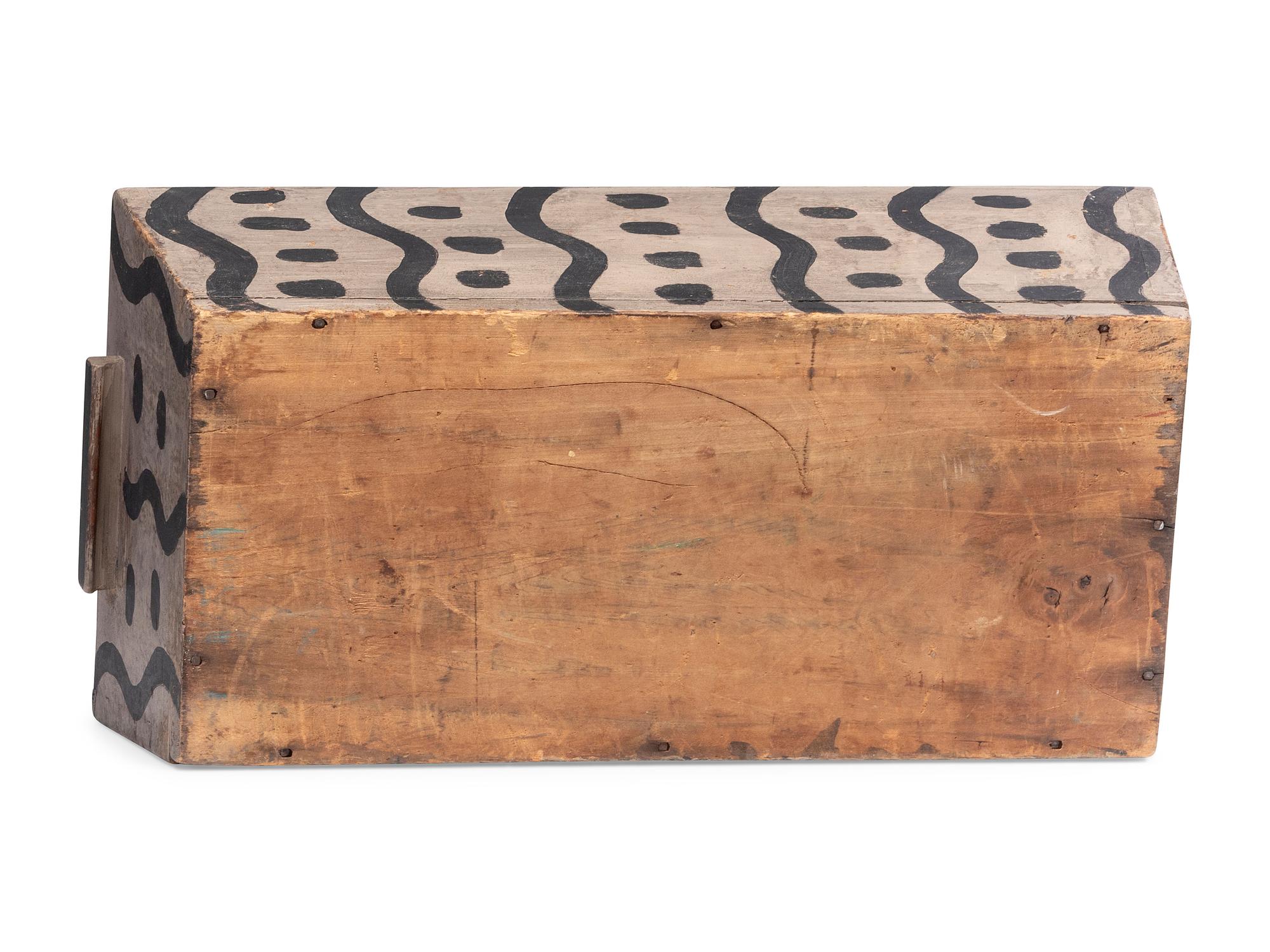 An African American Painted Poplar Covered Dough Box