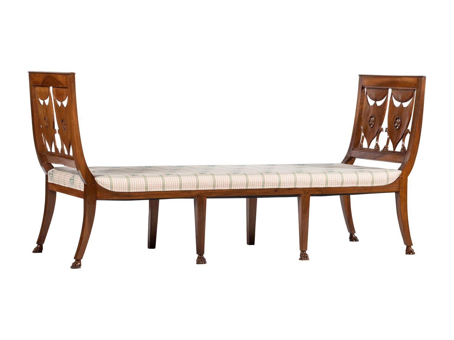 A Russian Neoclassical Style Chestnut Daybed