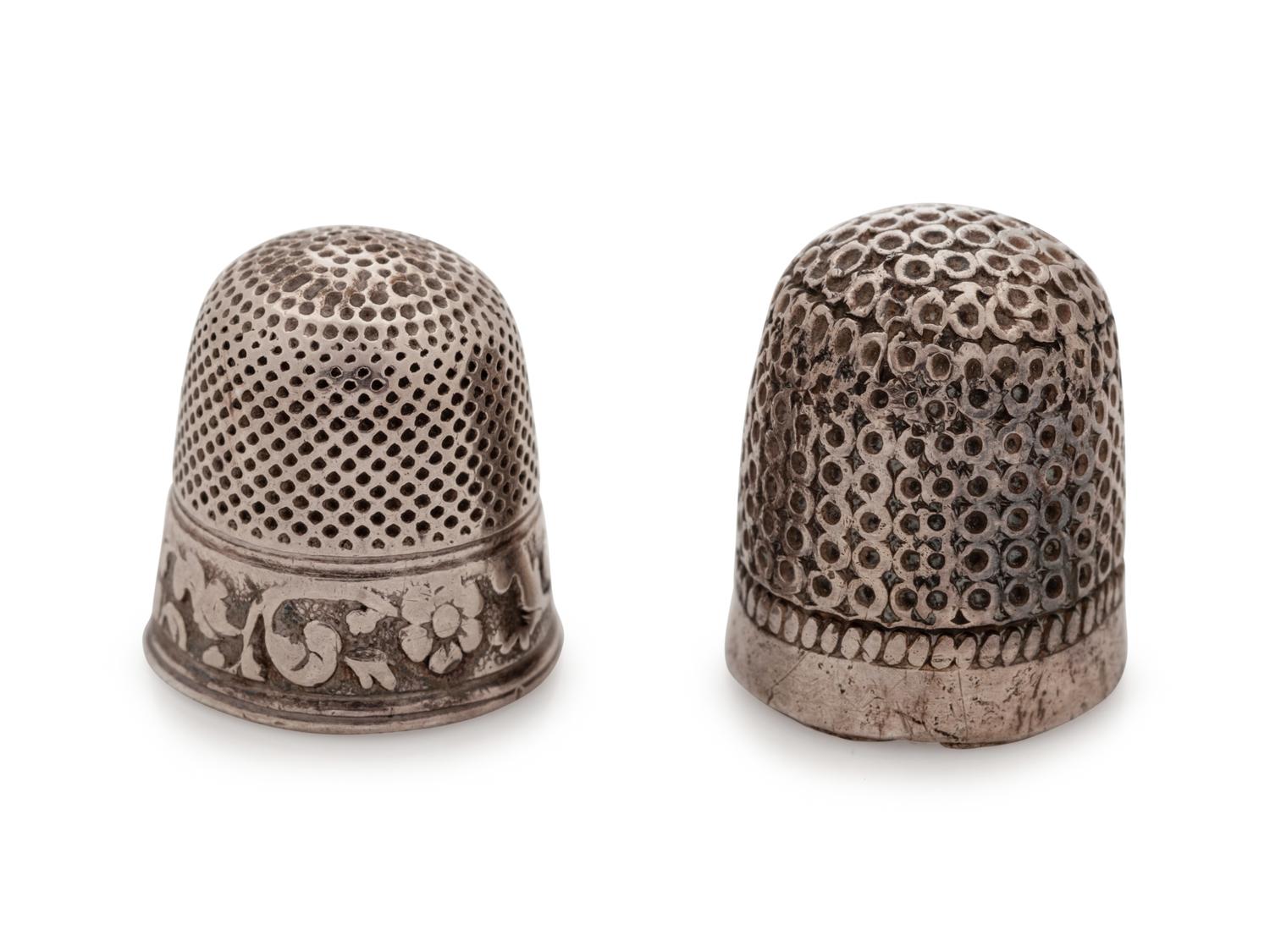 Two George III Silver Child's Thimbles