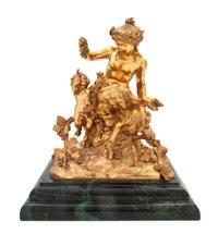 A French Gilt Bronze Figural Group, after Claude Michel Clodion, Height overall 14 1/4 inches.