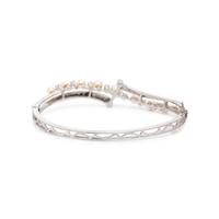 CULTURED PEARL AND DIAMOND BANGLE BRACELET