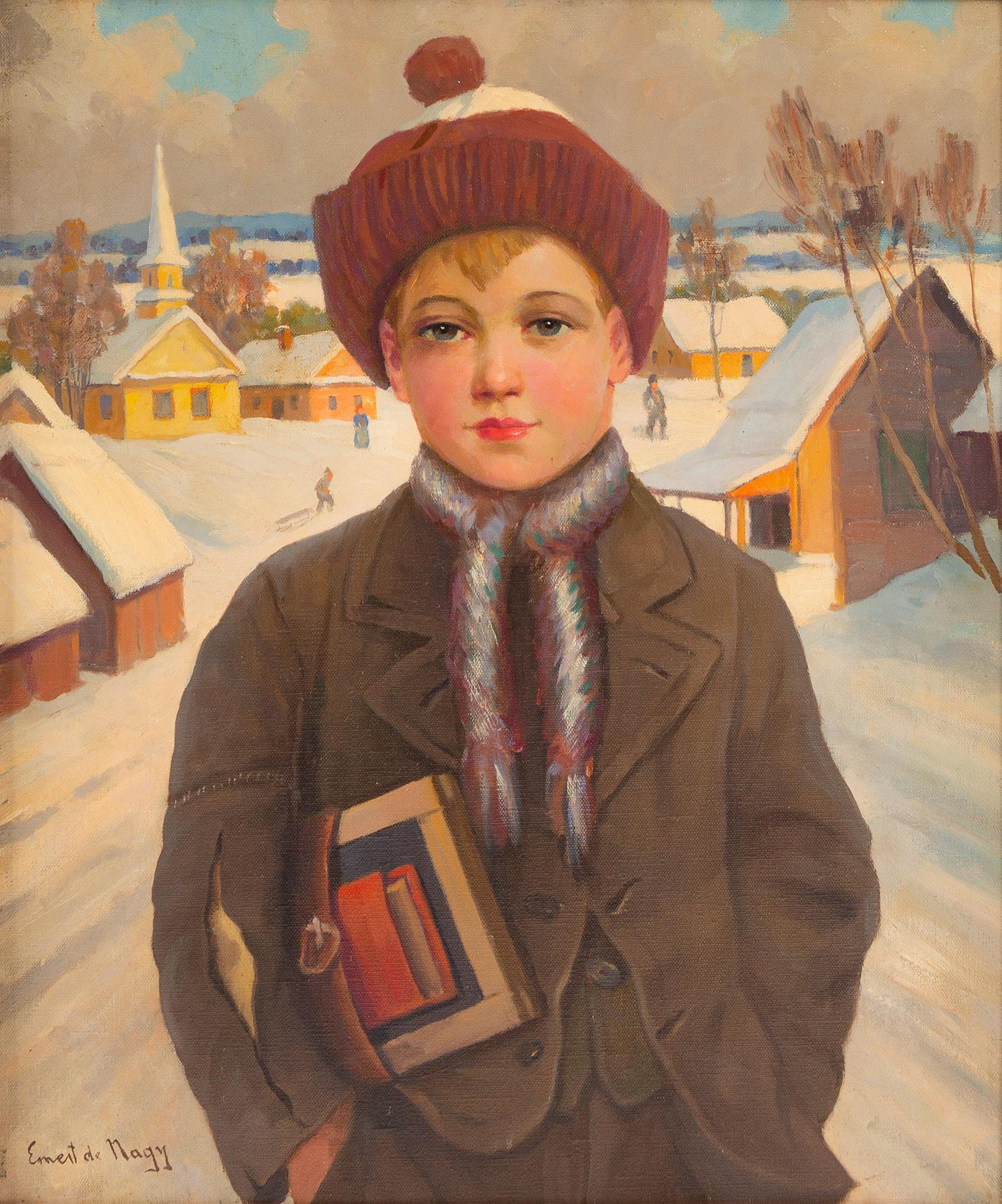 Boy in Winter Scene
