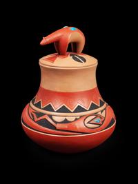 Polychrome Lidded Jar, with Kingman Turquoise