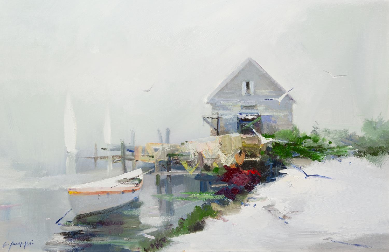 Charles C. Gruppé, (American, b. 1928), Nets Drying, Menemsha