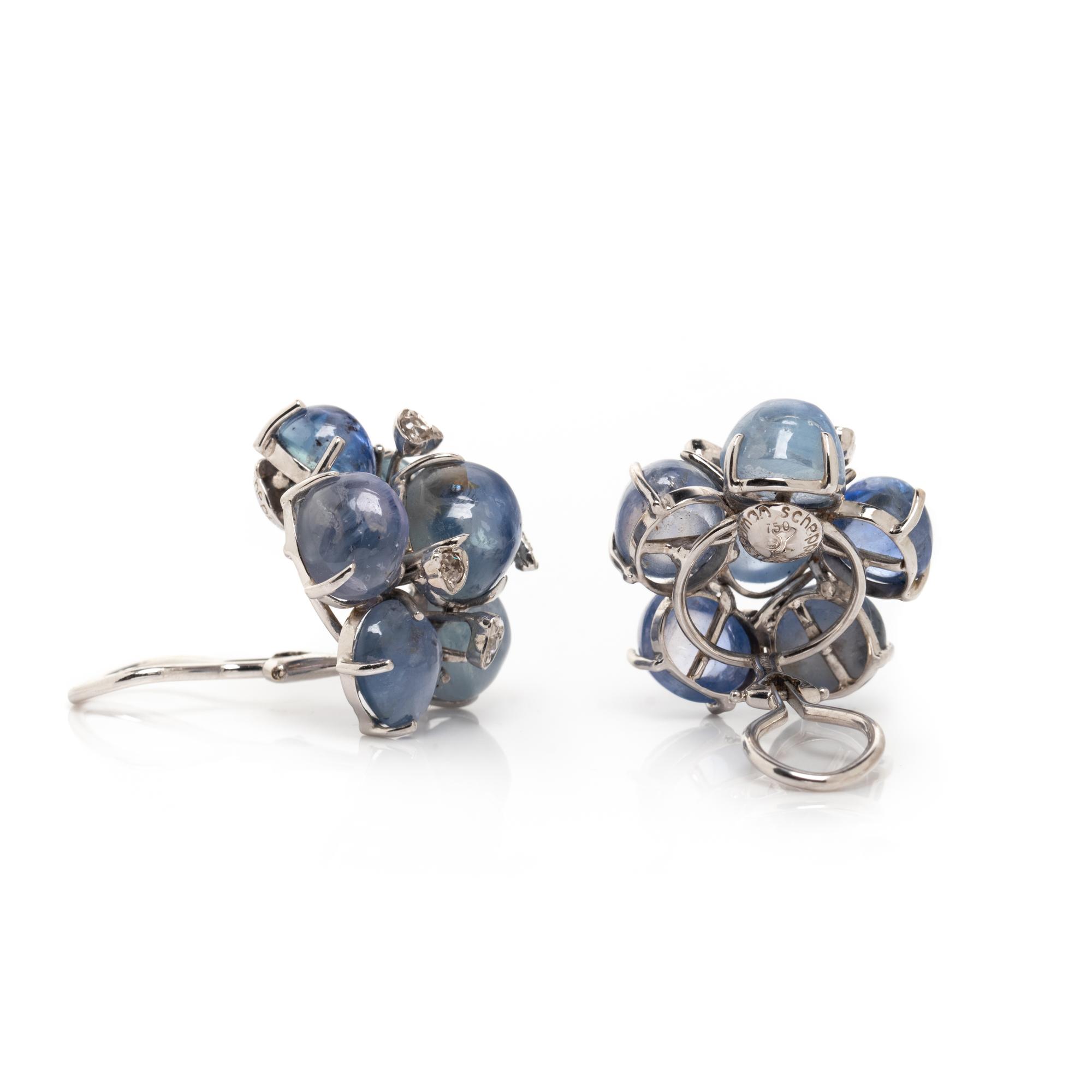 SEAMAN SCHEPPS, SAPPHIRE AND DIAMOND EARRINGS
