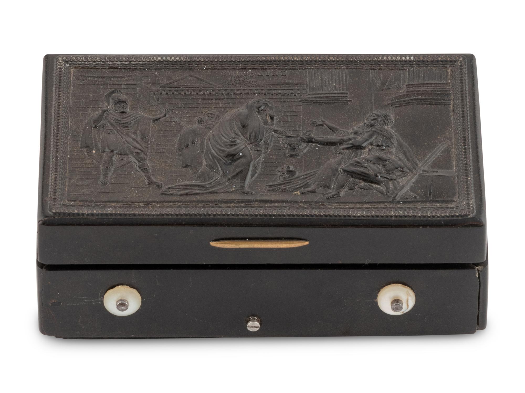 A Musical Snuff Box in a Gutta Percha Case