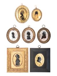 Eight Verre Eglomise Silhouette Portraits