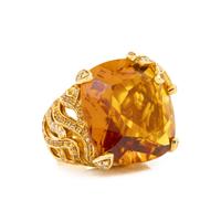 CITRINE, DIAMOND AND YELLOW SAPPHIRE AND RING