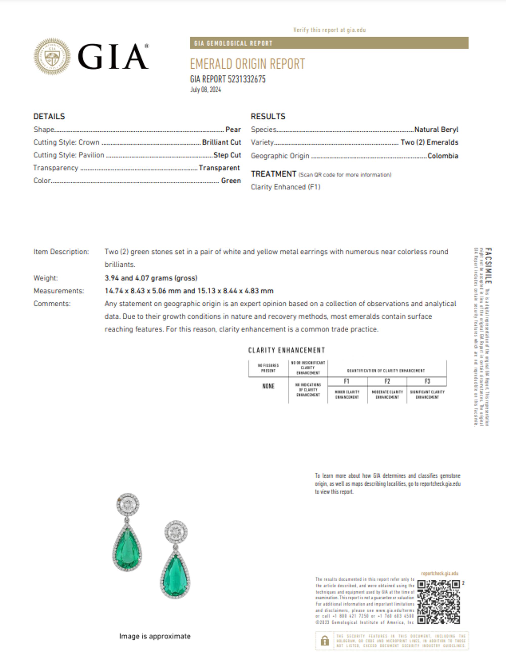 COLOMBIAN EMERALD AND DIAMOND EARRINGS