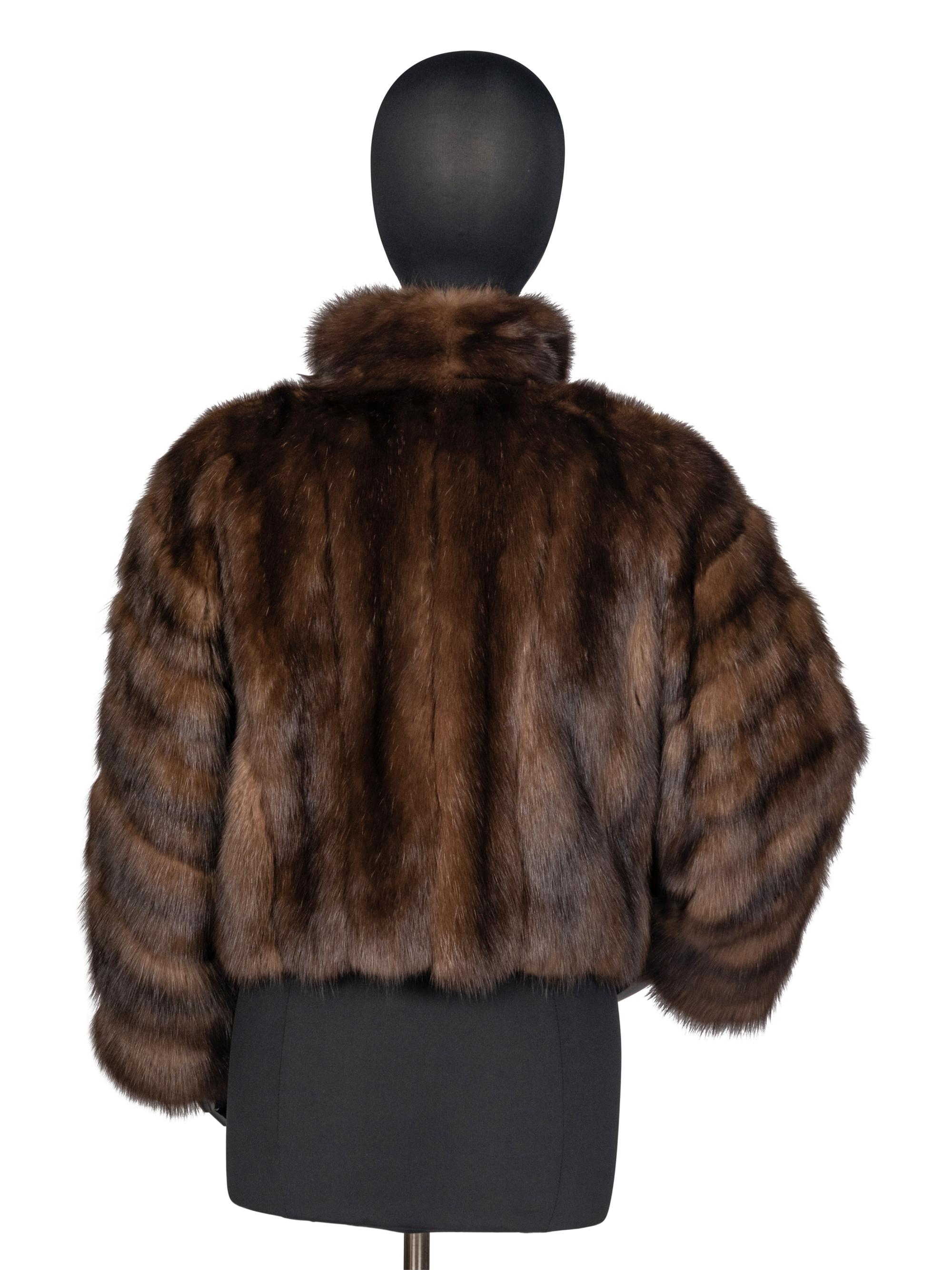 Galanos Cropped Sable Jacket