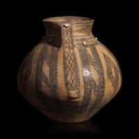 A Chinese Painted Neolithic Pottery Jar, Majiayao Culture, Banshan Type — 馬家窯文化（半山類型）彩陶雙耳罐