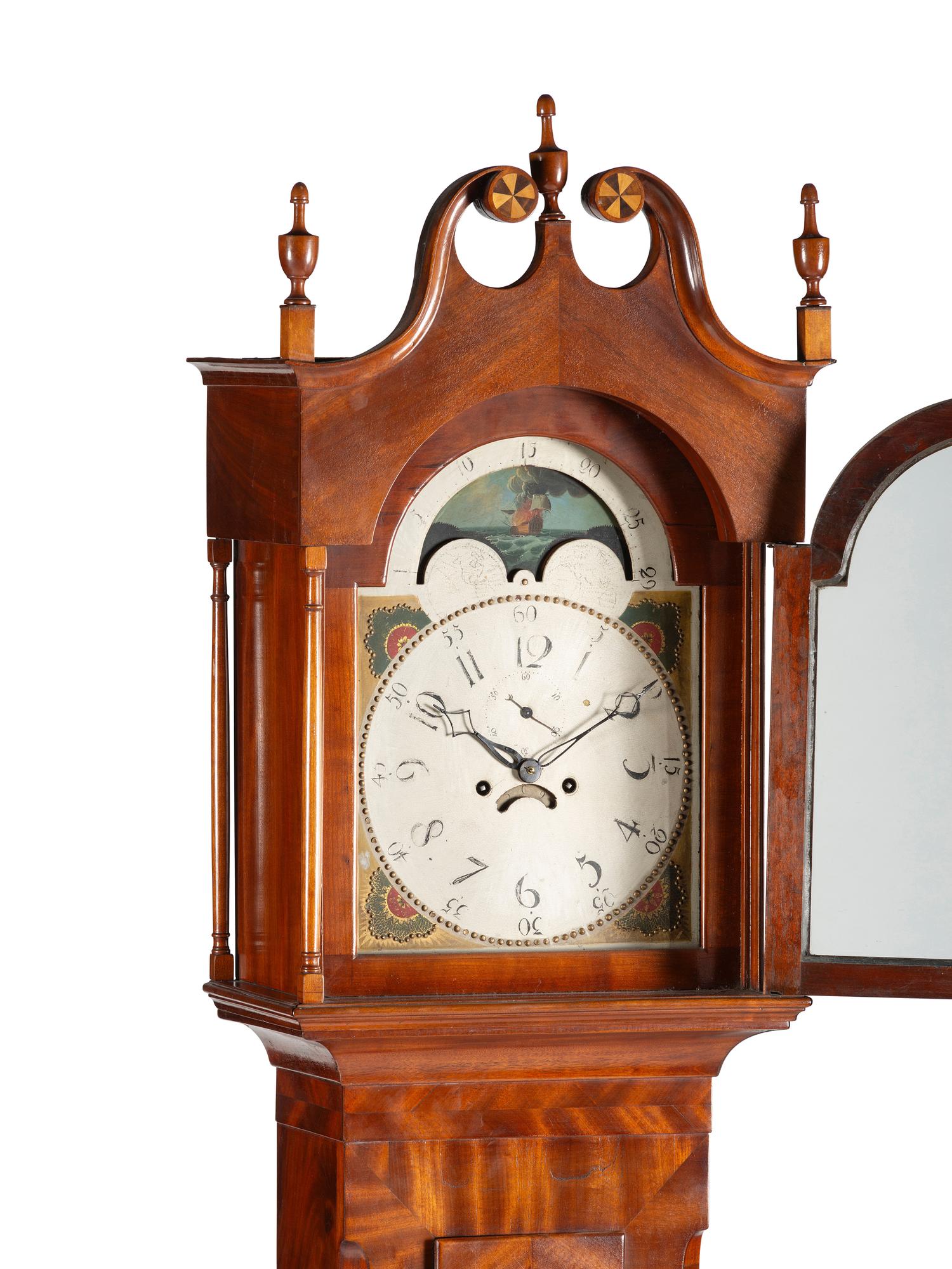 A Federal Inlaid Mahogany Tall Case Clock