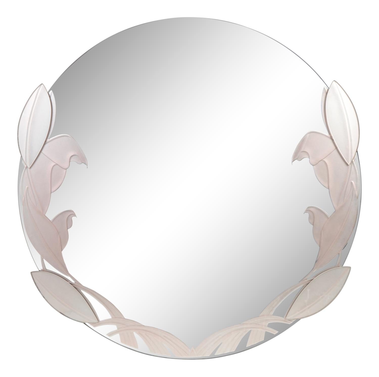 A Contemporary Glass Circular Mirror