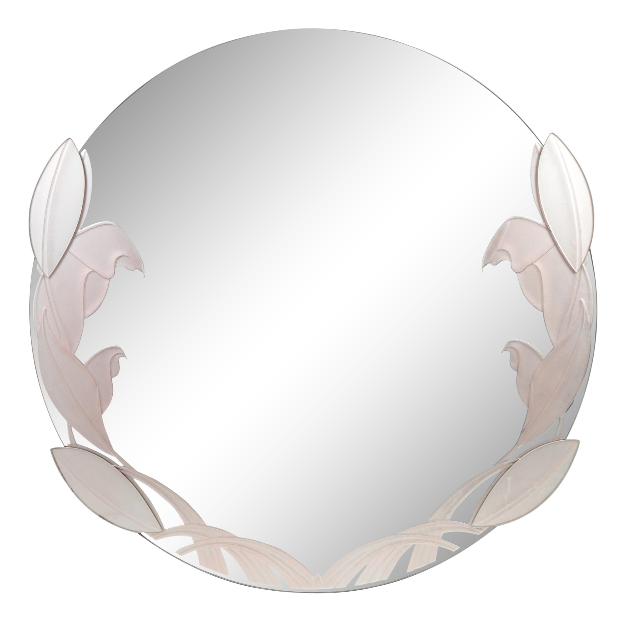 A Contemporary Glass Circular Mirror