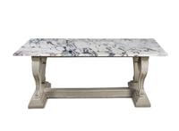 A Louis XIV Style Gray-Painted Marble-Top Center Table