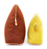 Two Hermès Canvas Bolide Trousse de Voyage Cosmetic Bags