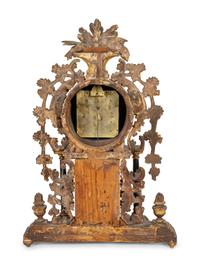 An Austrian Carved Giltwood Mantel Clock