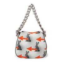 PRADA, BUNNY-ARROW PRINT LEATHER HANDBAG