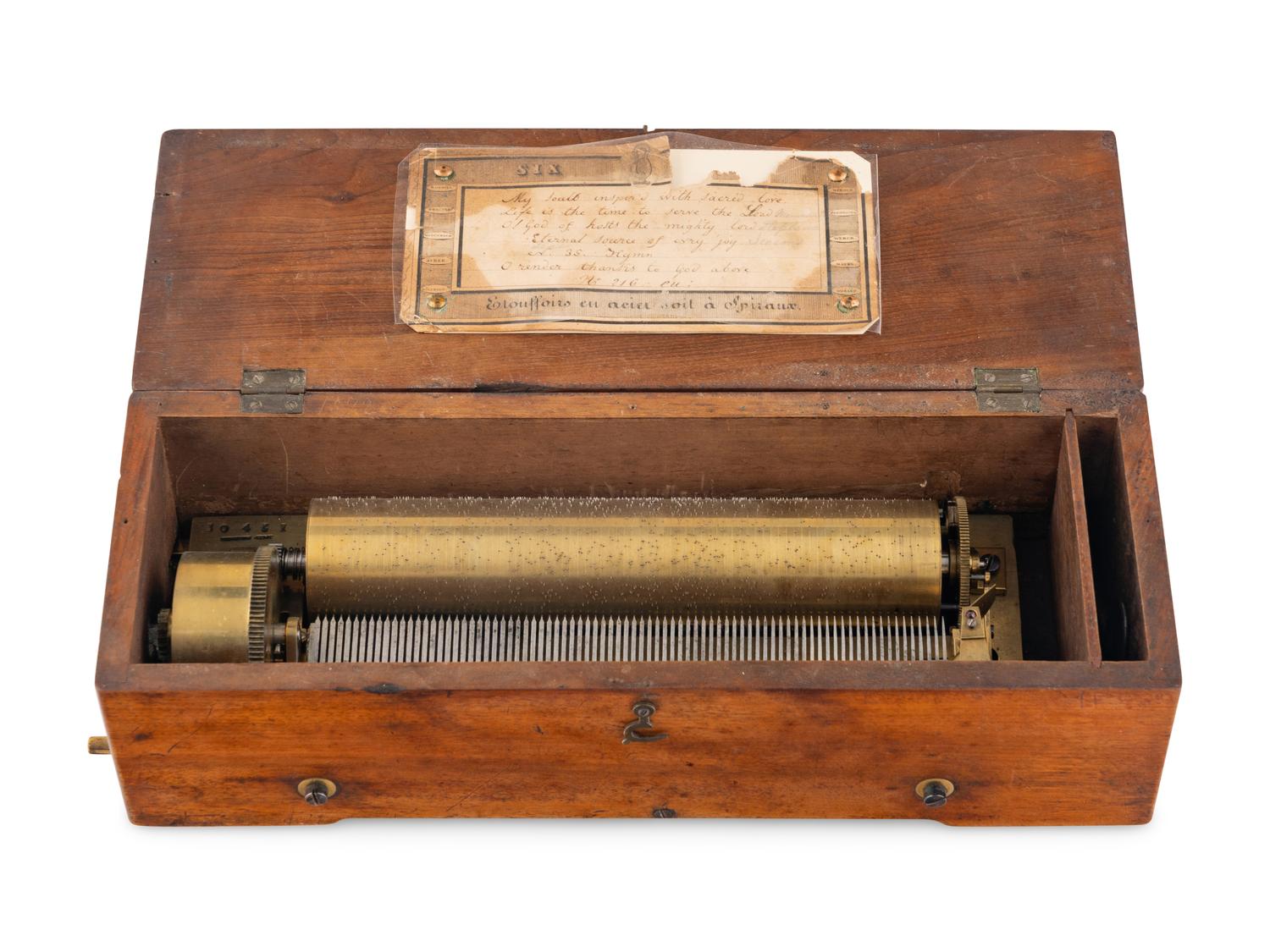 A Key Wind Six-Air Music Box by Ducommun Girod