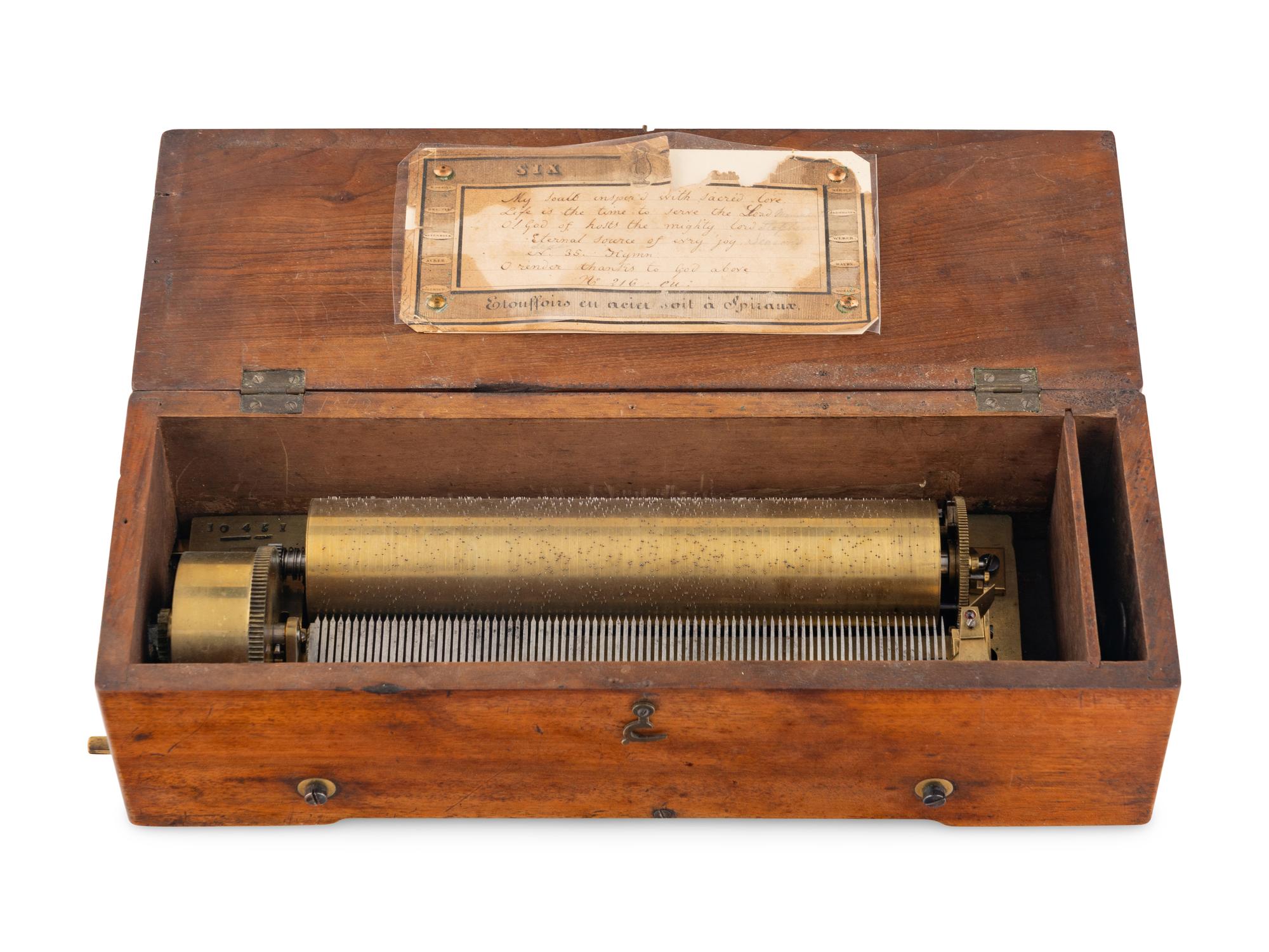 A Key Wind Six-Air Music Box by Ducommun Girod