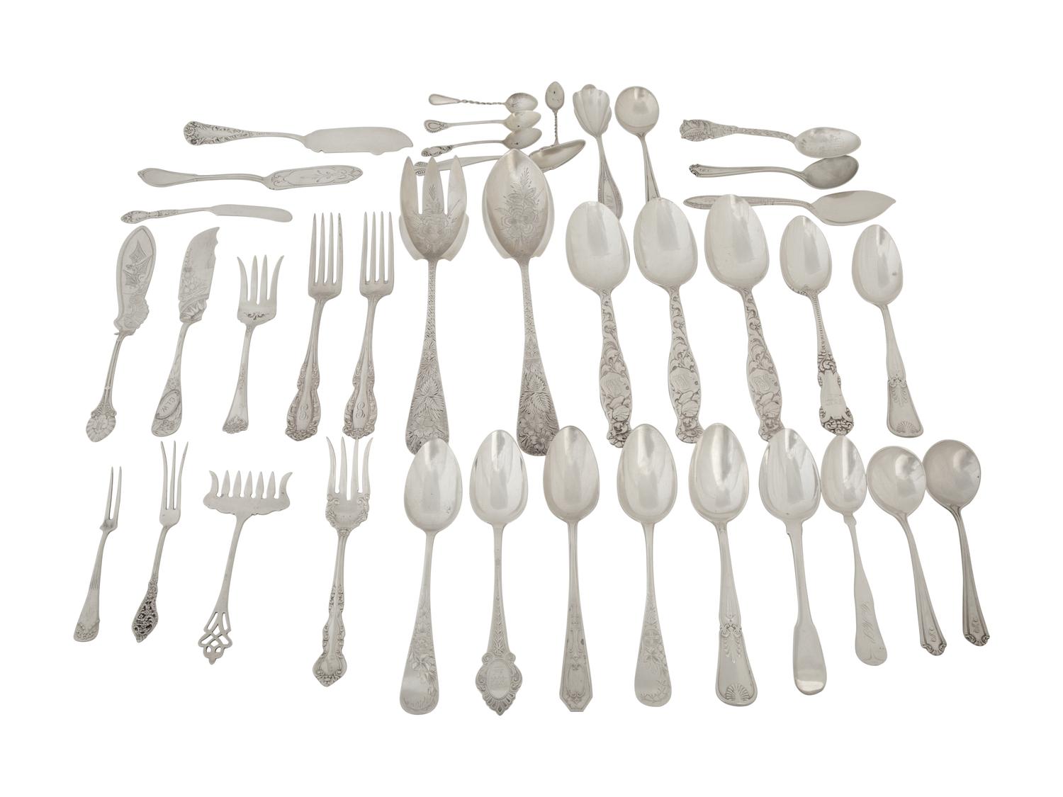 An Assorted Group of American Silver Flatware