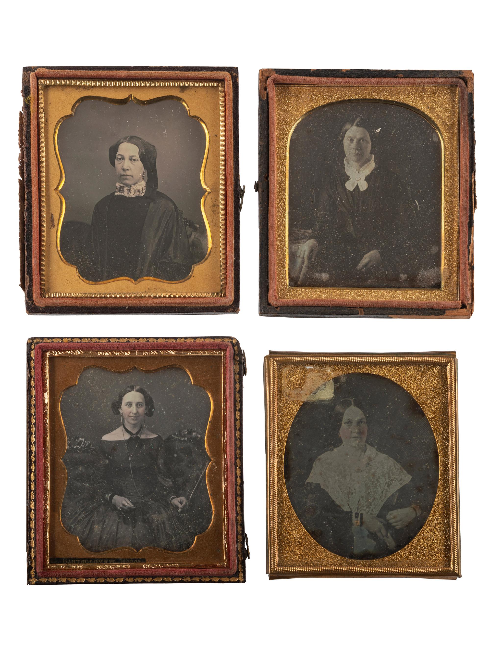 [EARLY PHOTOGRAPHY]. A collection of 19 daguerreotypes of middle aged women, including: