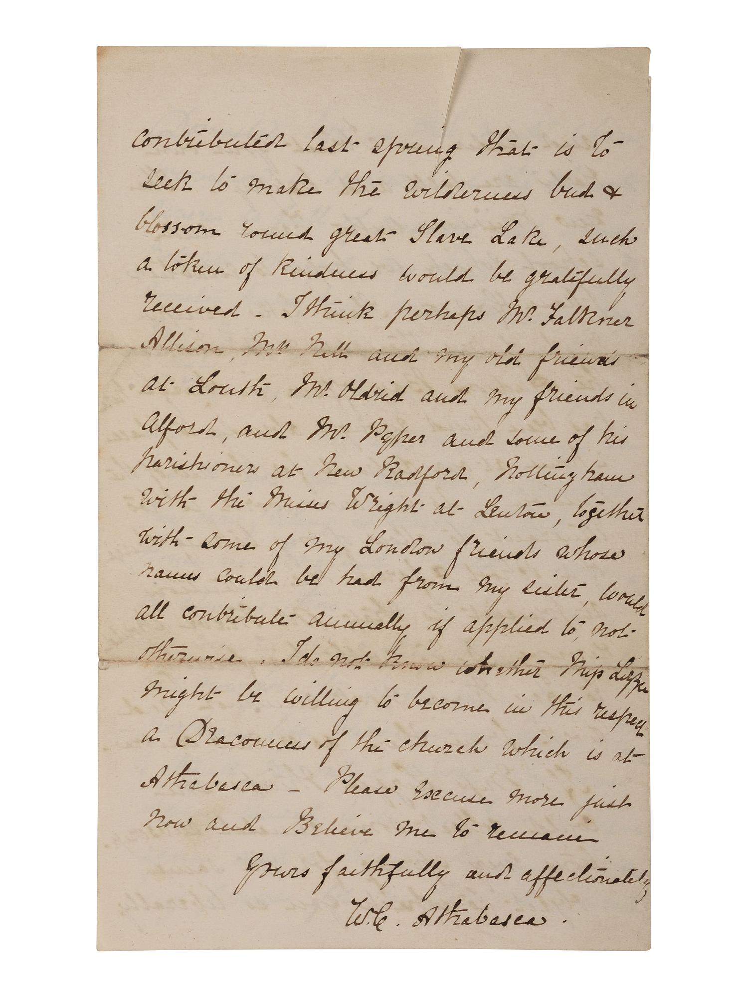 [WESTERN AMERICANA] . 3 letters involving missionaries and travel to Alaska and Canada.