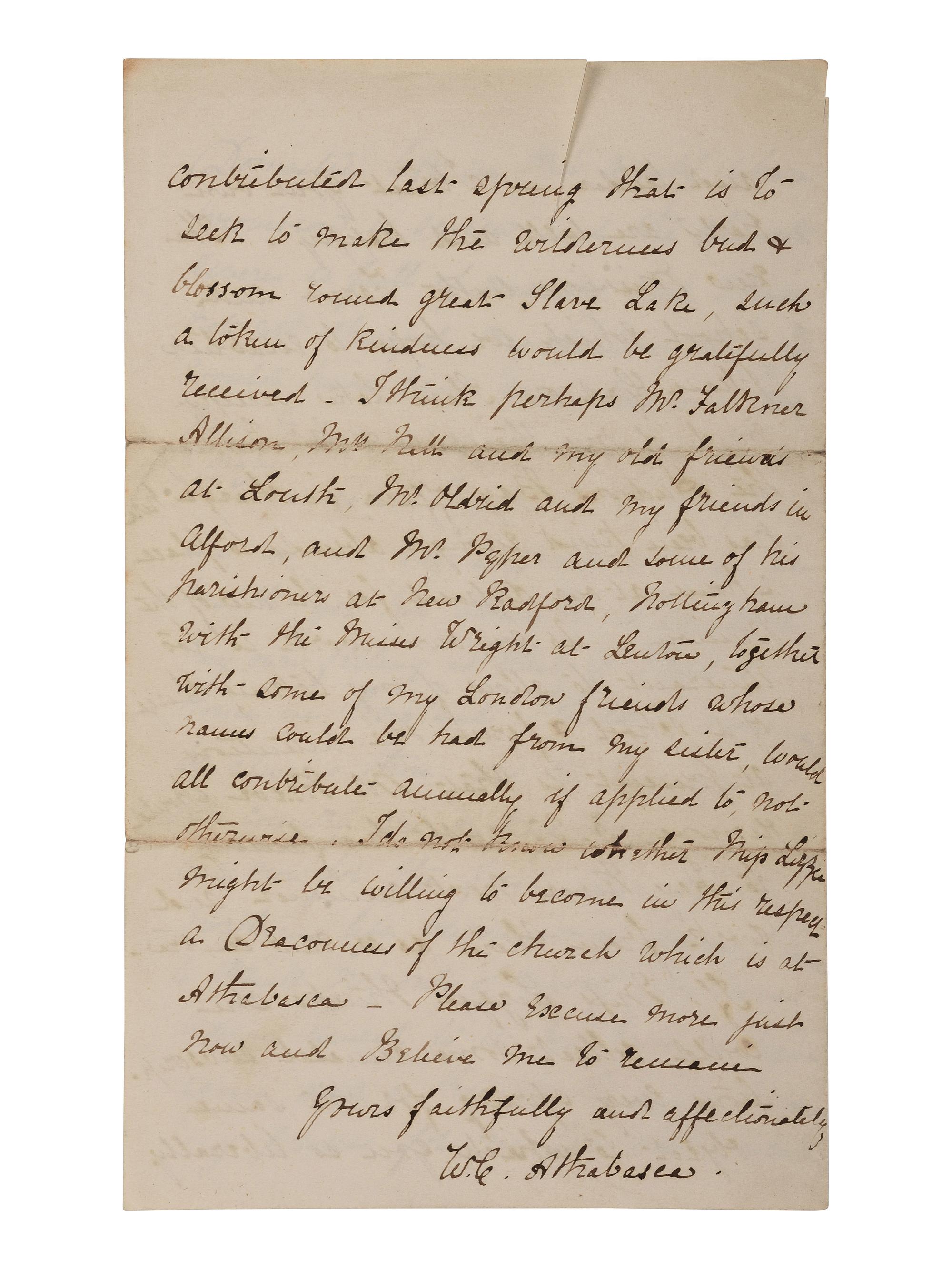 [WESTERN AMERICANA] . 3 letters involving missionaries and travel to Alaska and Canada.