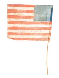 [FLAGS]. 5-star American flag found inside Theological Dictionary, possibly a "bible flag."
