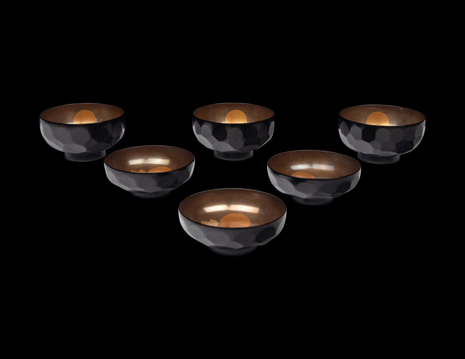 A Set of Three Japanese Covered Lacquered Dishes
