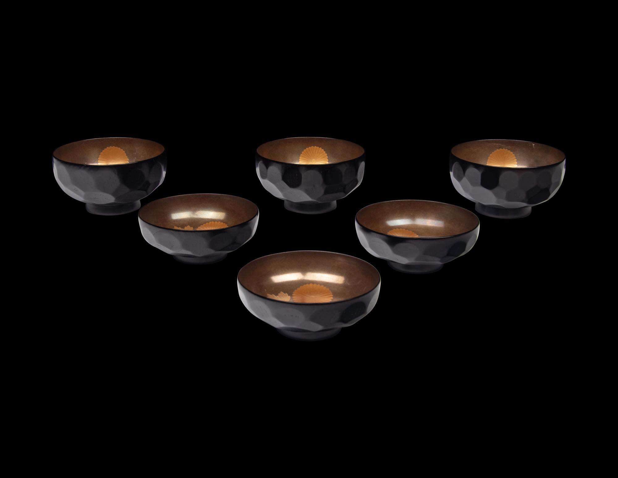 A Set of Three Japanese Covered Lacquered Dishes