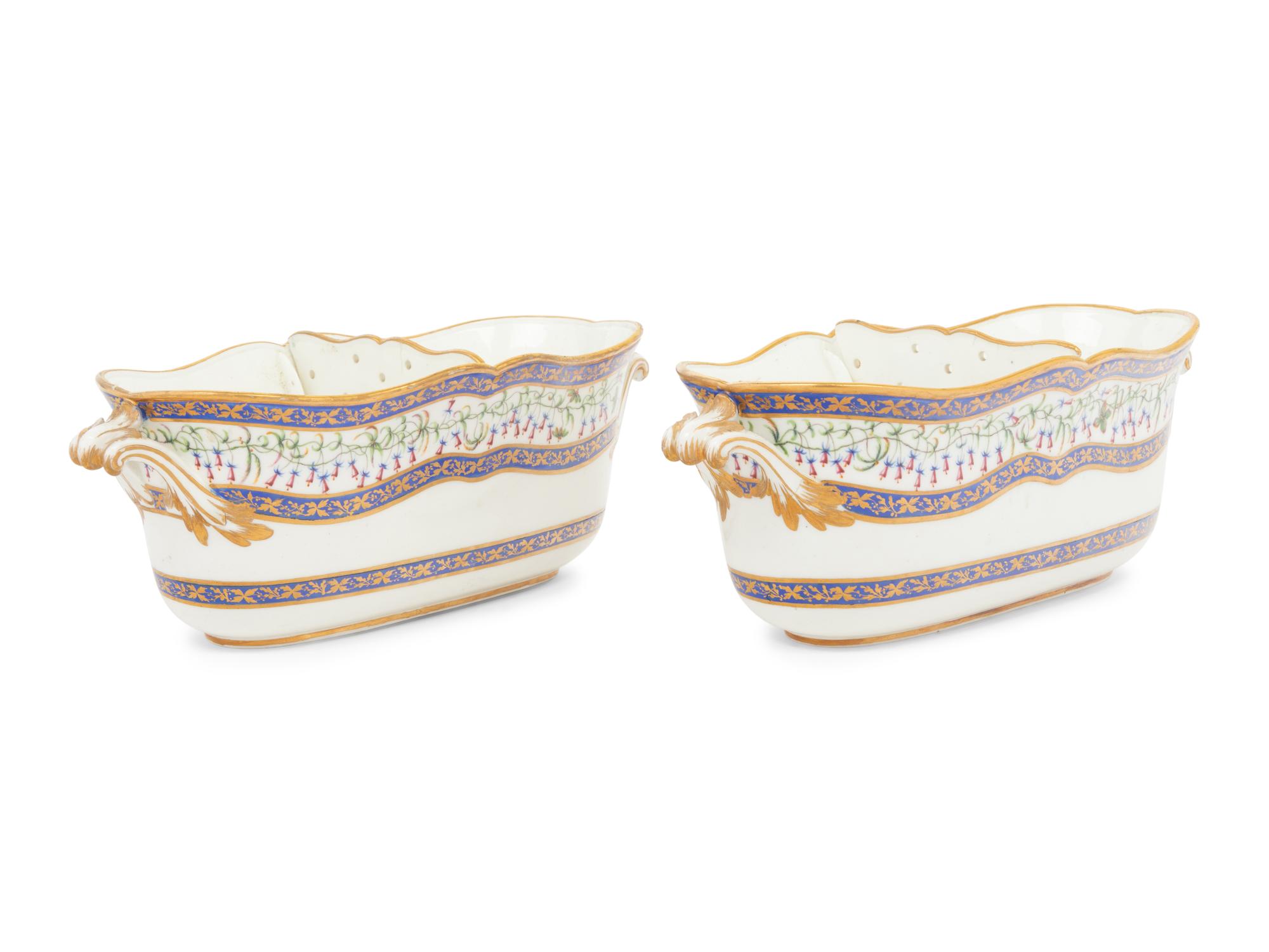 A Pair of Continental Porcelain Jardinières