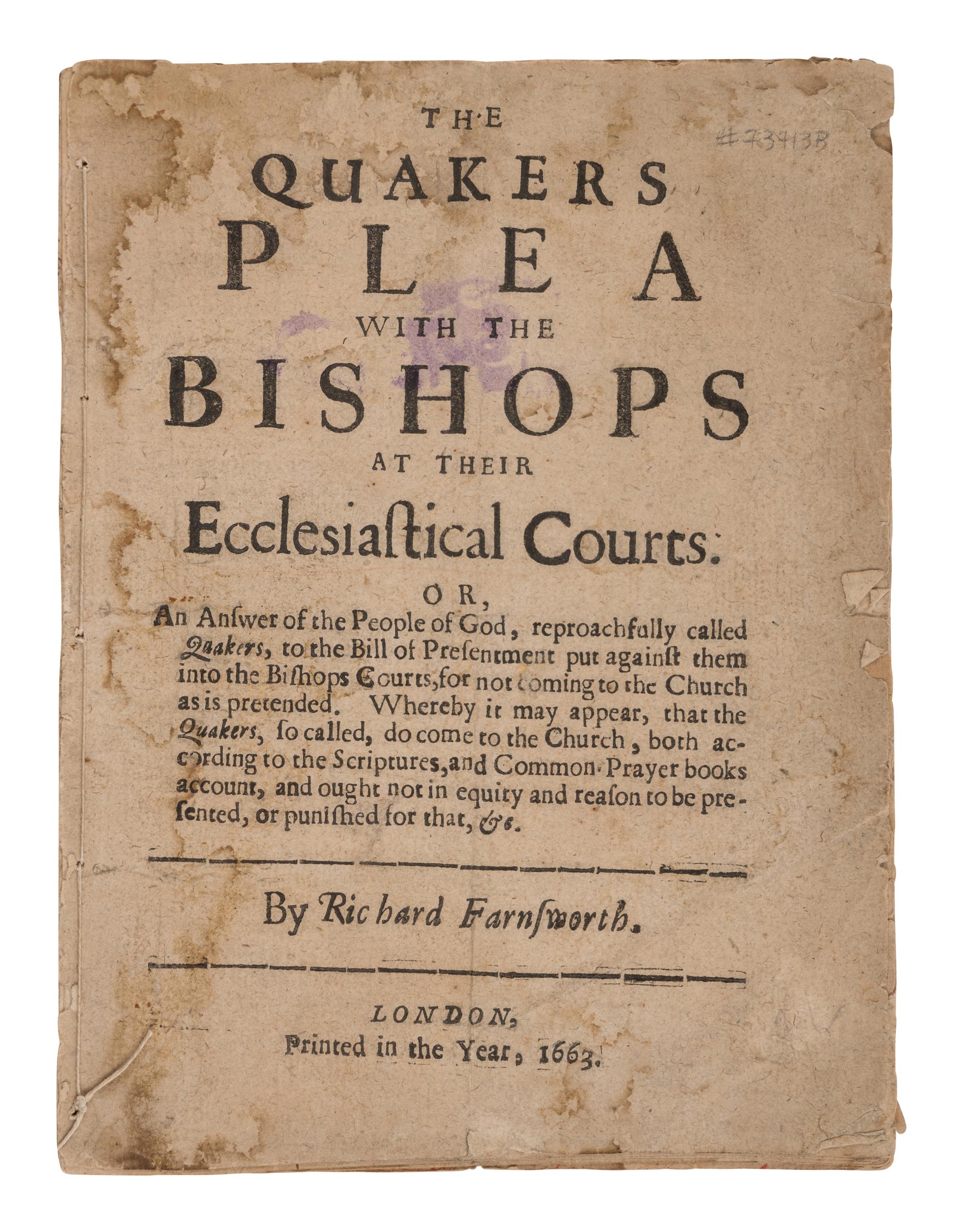 [QUAKERS]. A group of 7 tracts, comprising: