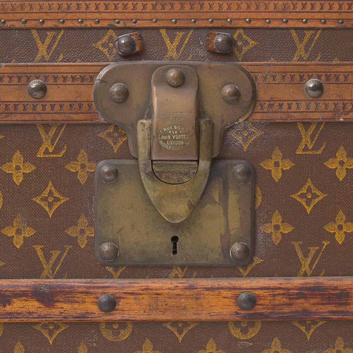 A Louis Vuitton Monogrammed Canvas Steamer Trunk Early 20th-century