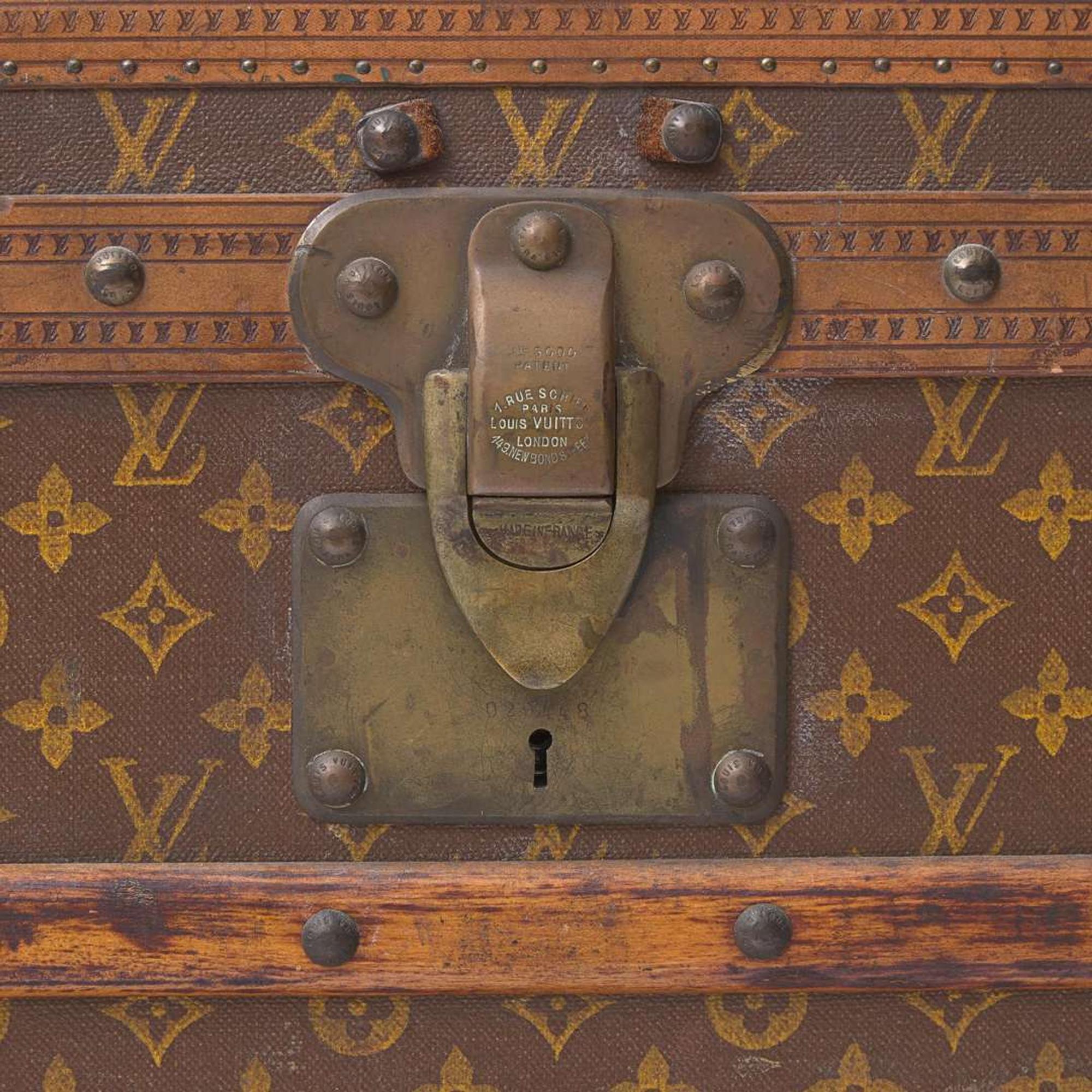 A Louis Vuitton Monogrammed Canvas Steamer Trunk Early 20th-century